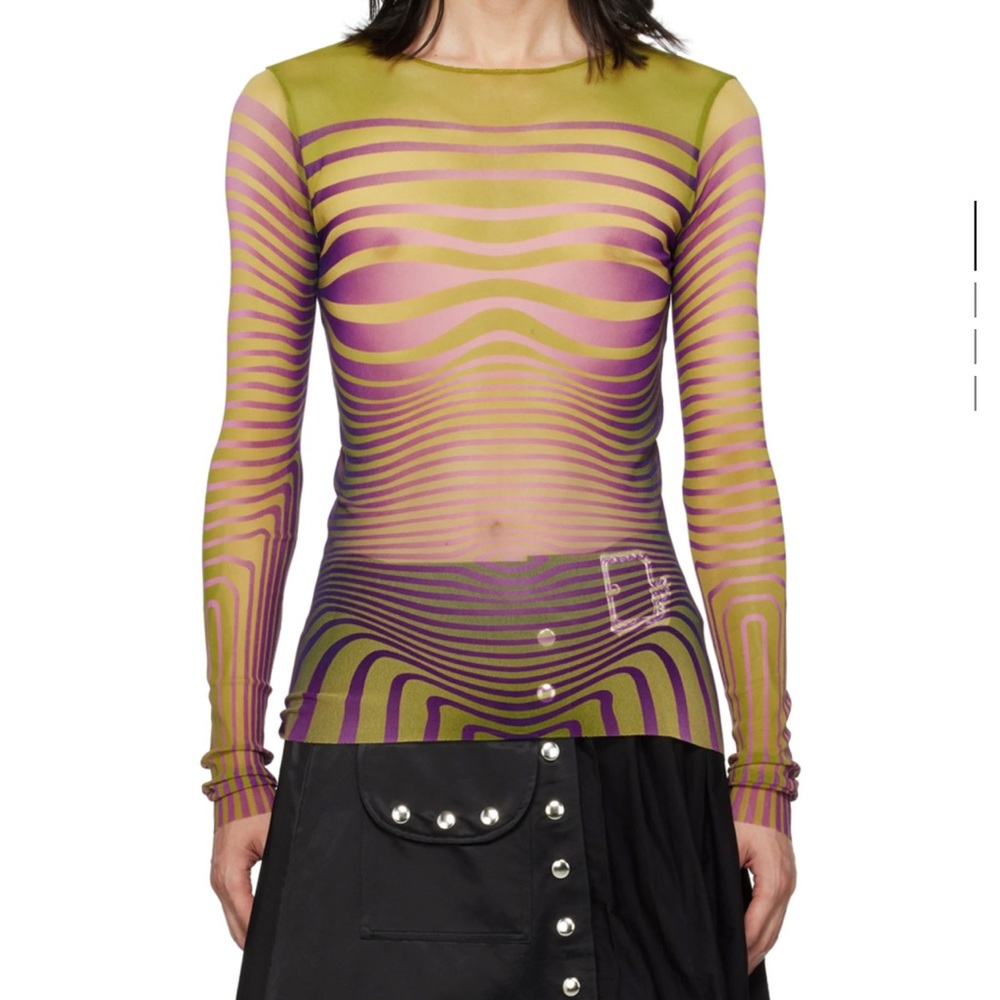 Jean Paul Gautier Green & Purple body morphing long sleeve